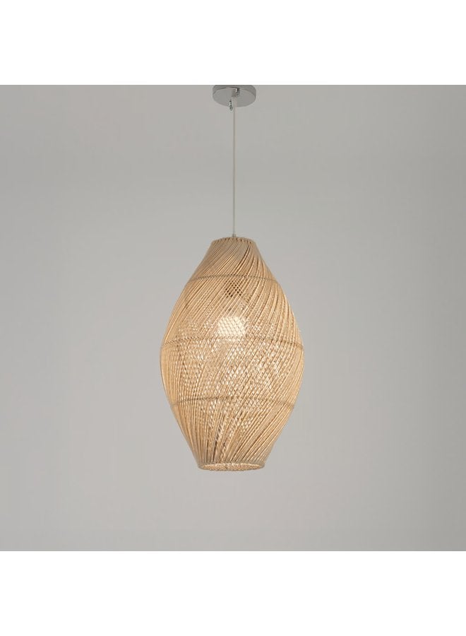 تبس هوم لمب نجفة TBS باللون بيج مصنوعة من بامبو لإضاءة المنزل والديكور - Image 3